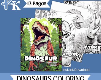Dinosaurier Malbuch Druckbare Pdf Sofortiger Download Digitale Datei Aktivität Blatt Kinder Seite Bundle Dinosaurier Abenteuer Prähistorische Zeichnung