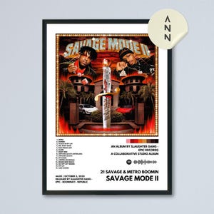 21 Savage & Metro Boomin - Savage Mode II Album Poster / Album Cover Poster / Wall Decor / Poster Design / Music Poster / Music Fan Art