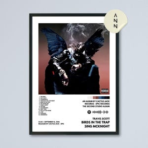 Travis Scott - Birds In The Trap Sing McKnight Cartel del álbum / Cartel de portada del álbum / Decoración de pared / Diseño de carteles / Cartel musical / Arte de fans de la música