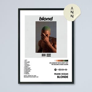 Frank Ocean - Blonde Album Poster / Album Cover Poster / Wanddekoration / Poster Design / Musik Poster / Musik Fan Art