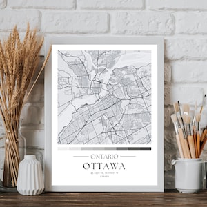 Art de carte de la ville d'Ottawa, impression d'Ottawa, nom de ville d'Ottawa, affiche de carte d'Ottawa (Ontario), carte imprimable, art de carte urbaine, cadeau de voyage au Canada, décoration murale