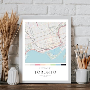 Arte do mapa da cidade de Toronto, impressão de nomes de cidades de Toronto, pôster do mapa de Toronto, Ontário, mapa para impressão, arte de mapa urbano, presente de viagem para o Canadá, decoração de parede