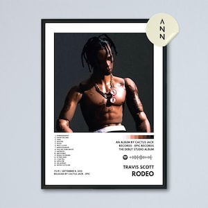 Póster del álbum Rodeo de Travis Scott / Póster de portada / Decoración de pared / Diseño de póster / Póster musical / Arte para fanáticos de la música