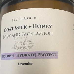 Goat Milk & Honey Lotion: Face and Body Moisturizer with Ceramides
