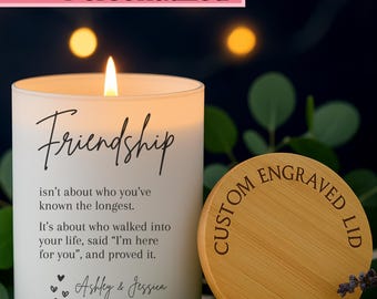 Personalized Friend Candle, Best Friend Gift Friend Candle Gift Custom Friendship Candle Friend Nice Birthday Gift Special Friend Gift Soy