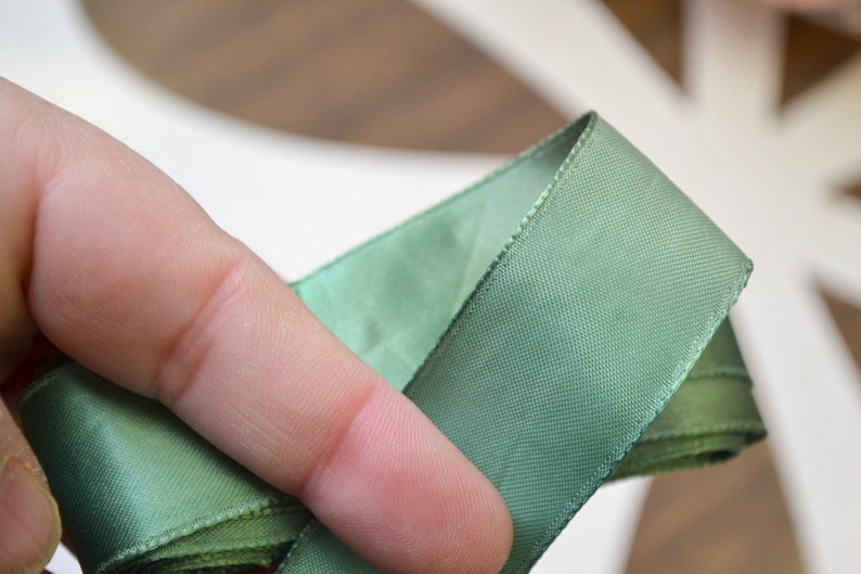 Vintage Kelly Green 1 Satin Ribbon
