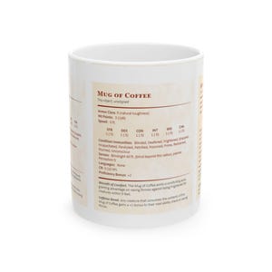 Taza de café DnD, bloque de estadísticas, regalo de rol de mazmorras y dragones, taza de DM, regalo de maestro de mazmorras, juego de rol 5e, taza con tarjeta de estadísticas, taza con hoja de personaje