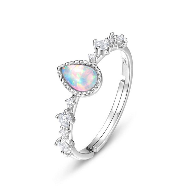 Radiant Opal Adjustable Ring - A Gem of Unique Elegance - Birthday Anniversary Bridal Wedding Gifts for her