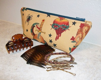 Small Wedge Bag - Tattoos