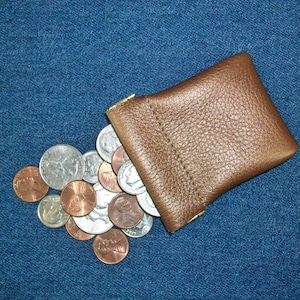 Squeeze Coin Purse - Bronze Pearl Leather - 2 Sizes