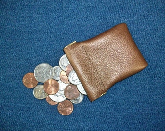 Squeeze Coin Purse - Bronze Pearl Leather - 2 Sizes