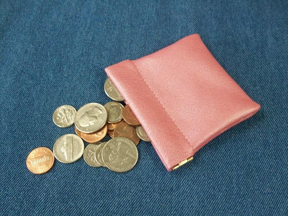 Squeeze Coin Purse - Pink Pearl Leather - 3 1/2