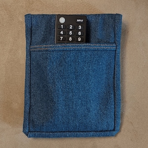 Bed Caddy - One Pocket Remote/Phone - Blue Denim