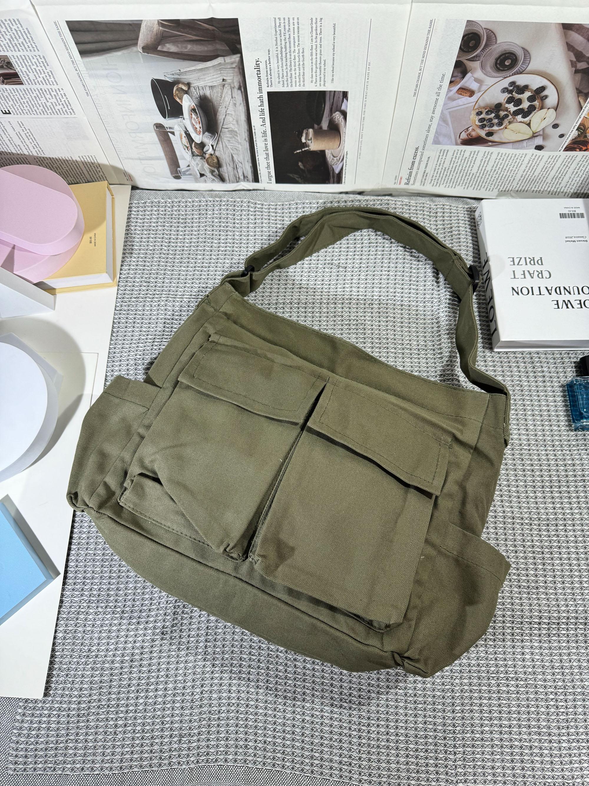 Multiple pockets Canvas Bag,Large Capacity Canvas Crossbody Bag,Canvas shoulder bag,Retro Messenger Bag, Tote Bag For Women And Men,Gift