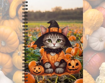 Meow-loween Spiral Notebook - Ruled Line