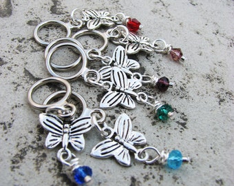 Colorful Butterfly Non-Snag Stitch Markers