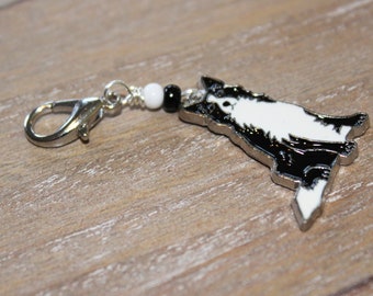 Border Collie Progress Keeper or Stitch Marker for Knitting and Crochet