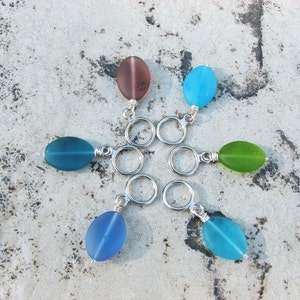 Sea Glass Non-Snag Stitch Markers image 3