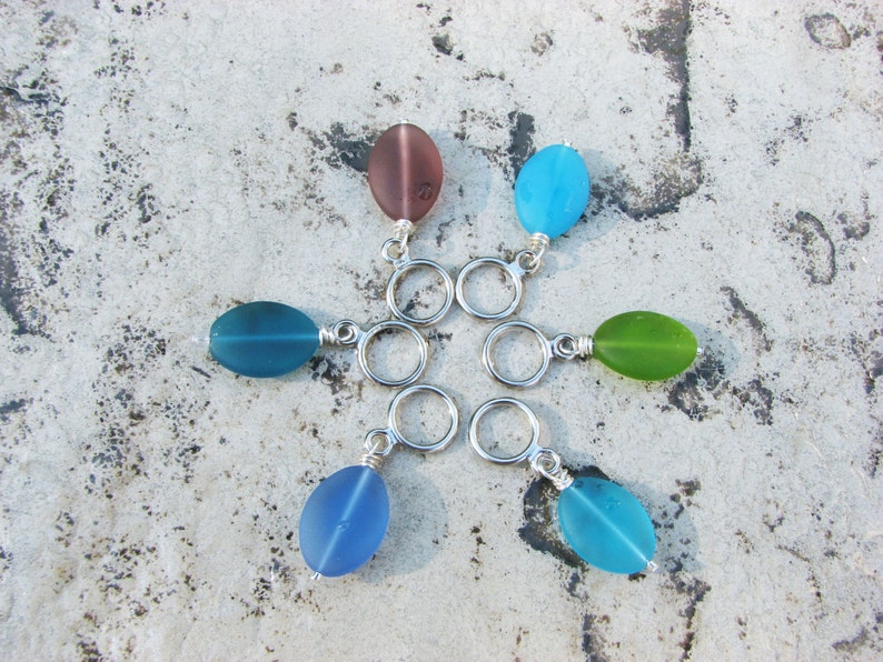 Sea Glass Non-Snag Stitch Markers image 3