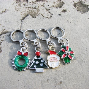 Enameled Christmas Non-Snag Stitch Markers