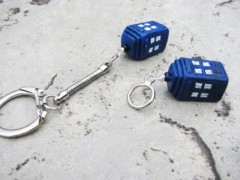 Doctor Who TARDIS Non-Snag Stitch Marker or Keychain/Keyring image 2