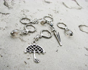 Grey Rain Non-Snag Stitch Markers