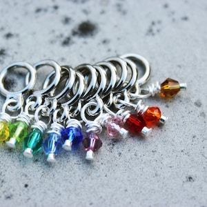 Crystal Bead Non-Snag Stitch Markers image 1