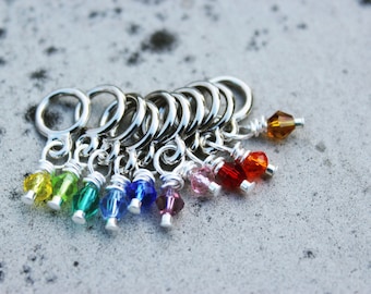 Crystal Bead Non-Snag Stitch Markers