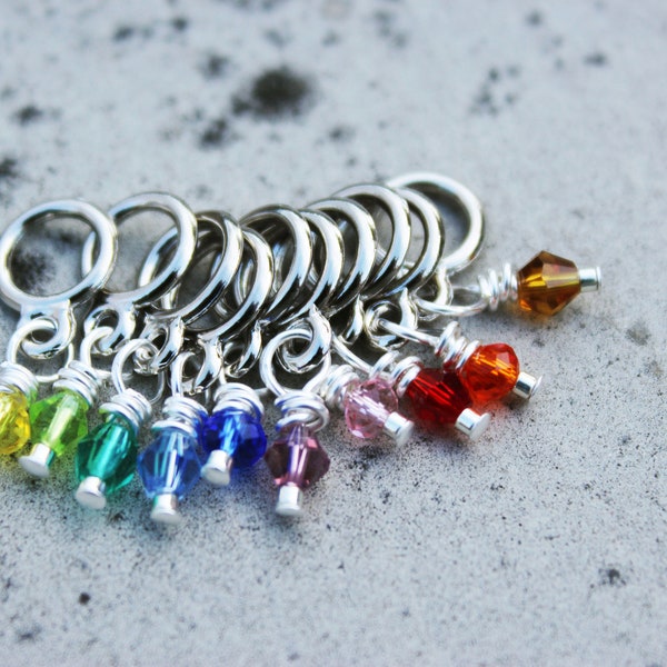 Crystal Bead Non-Snag Stitch Markers