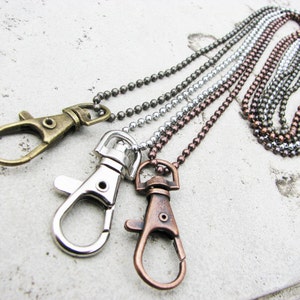 Swivel Clasp Necklace for Stitch Markers or Charms with Ball Chain, Lanyard