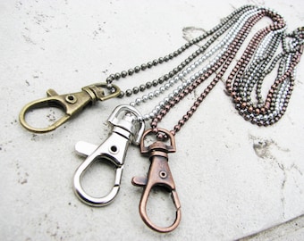 Swivel Clasp Necklace for Stitch Markers or Charms with Ball Chain, Lanyard
