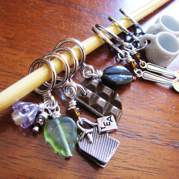 Coffee, Cocoa, or Tea for Two - Non-Snag Stitch Markers for Knitters and Crocheters