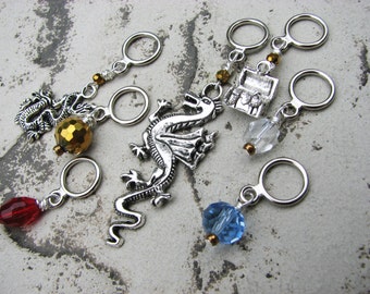 The Desolation of Smaug - Dragon and Treasure Non-Snag Stitch Markers