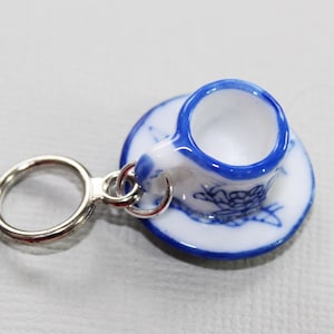 Tiny Blue and White China Tea Set Non-Snag Stitch Markers image 6