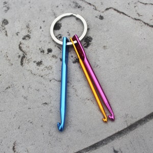 NON PERSONALISED Mini Crochet Hooks Keyring Crochet on the go