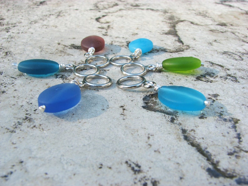 Sea Glass Non-Snag Stitch Markers image 2