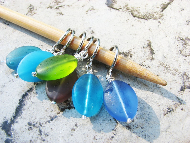 Sea Glass Non-Snag Stitch Markers image 4