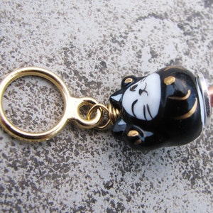 Lucky Black Cat and Coin Non-Snag Stitch Markers image 4