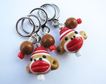 Sock Monkey Non-Snag Stitch Markers