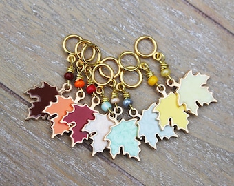 Huit marqueurs pour point d'accrochage en feuilles d'érable d'automne