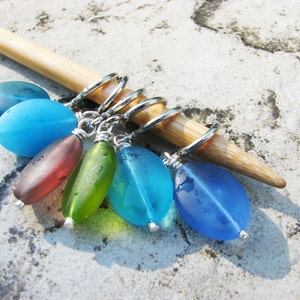 Sea Glass Non-Snag Stitch Markers image 1