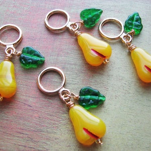 Vintage Pears Non-Snag Stitch Markers image 3