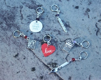 Love Story Inspired Non-Snag Stitch Markers for Lovers of Romance Novels, Bodice Rippers, and Rom-Coms