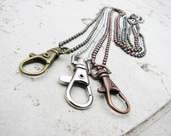 Swivel Clasp Necklace for Stitch Markers or Charms with Ball Chain, Lanyard