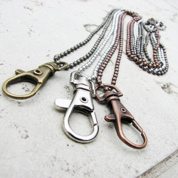 Swivel Clasp Necklace for Stitch Markers or Charms with Ball Chain, Lanyard
