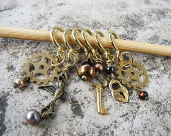 Steampunk No-Snag Stitch Markers