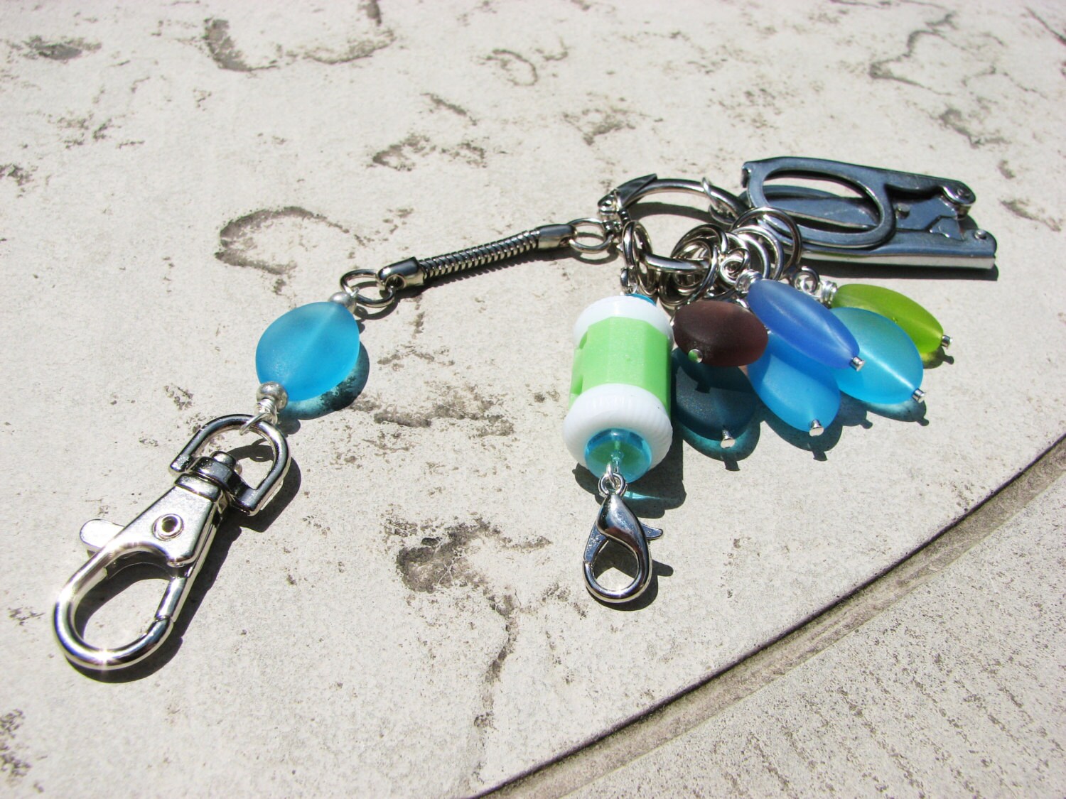 Sea Glass Knitter's Chatelaine With Non-snag Stitch - Etsy
