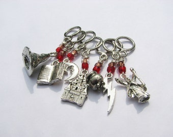 Magical School Non-Snag Stitch Markers for Wizards and Witches