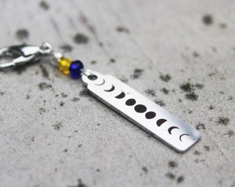 Phases of the Moon Progress Keeper or Stitch Marker