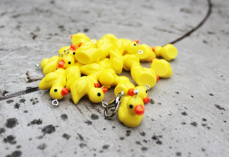 Rubber Ducky Progress Keeper or Stitch Marker Yellow Duck image 3